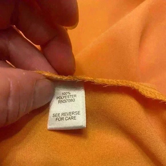 Cato blouse in orange has rounded neck lace on shoulder & part of sleeve 22/24W - Picture 8 of 9